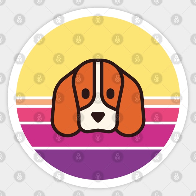 Sunset Walk with my Beagle Sticker by PosterpartyCo